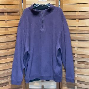 F/X Fusion Purple Quarter-Zip Long Sleeve Sweater Men XXL Cotton